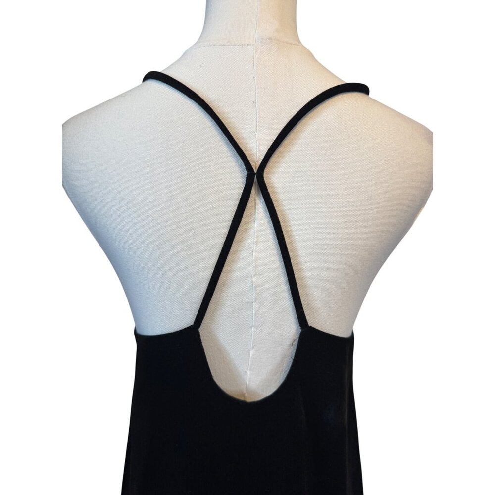 Zara Size S Black Velvet Strappy Back Sleeveless Polyester Top - Picture 6 of 13